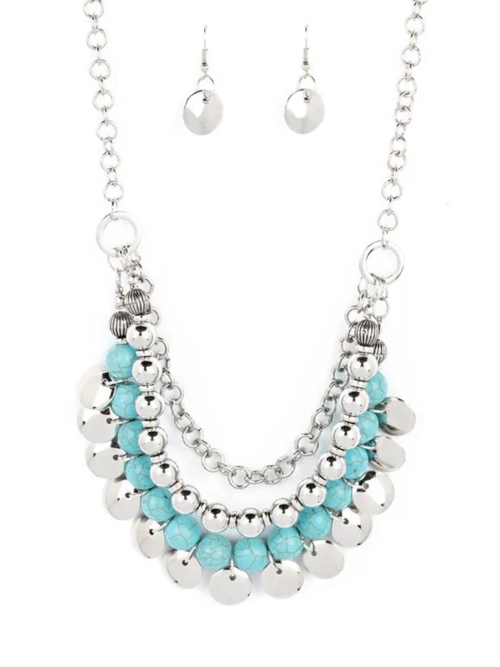 paparazzi Leave Her wild Blue Necklace SET New